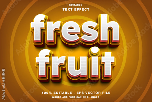 Fruit Fresh 3d Editable Text Effect Template Style Premium Vector