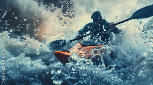 Mastering the Rapids: Intense Kayak Action