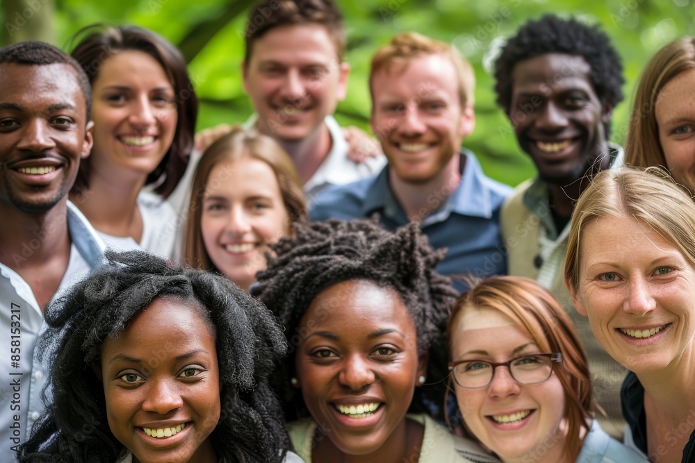 Group of diverse multiethnic people standing in a row and smiling Group of diverse multiethnic people standing in a row and smiling