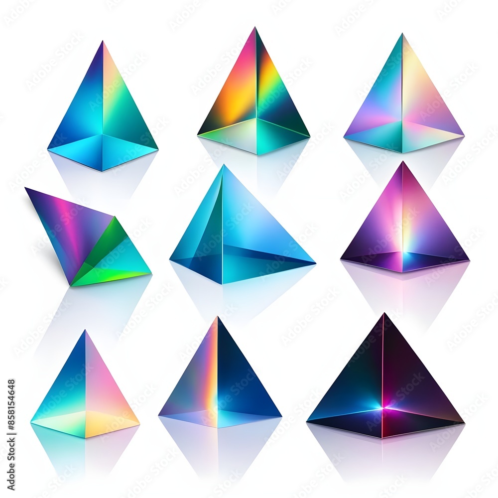 triangular holographic prisms