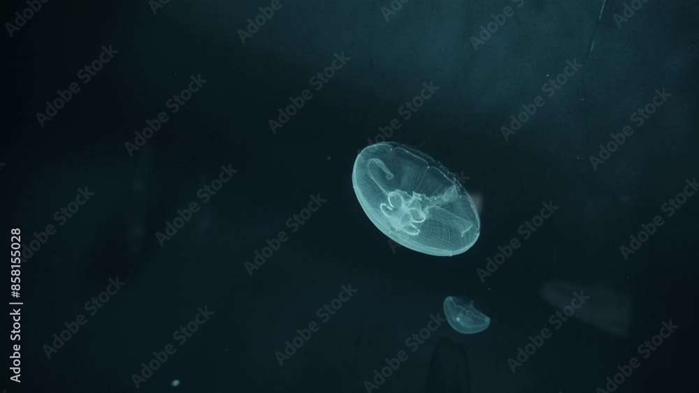 Jellyfish swims in the ocean Jellyfish swims in the ocean