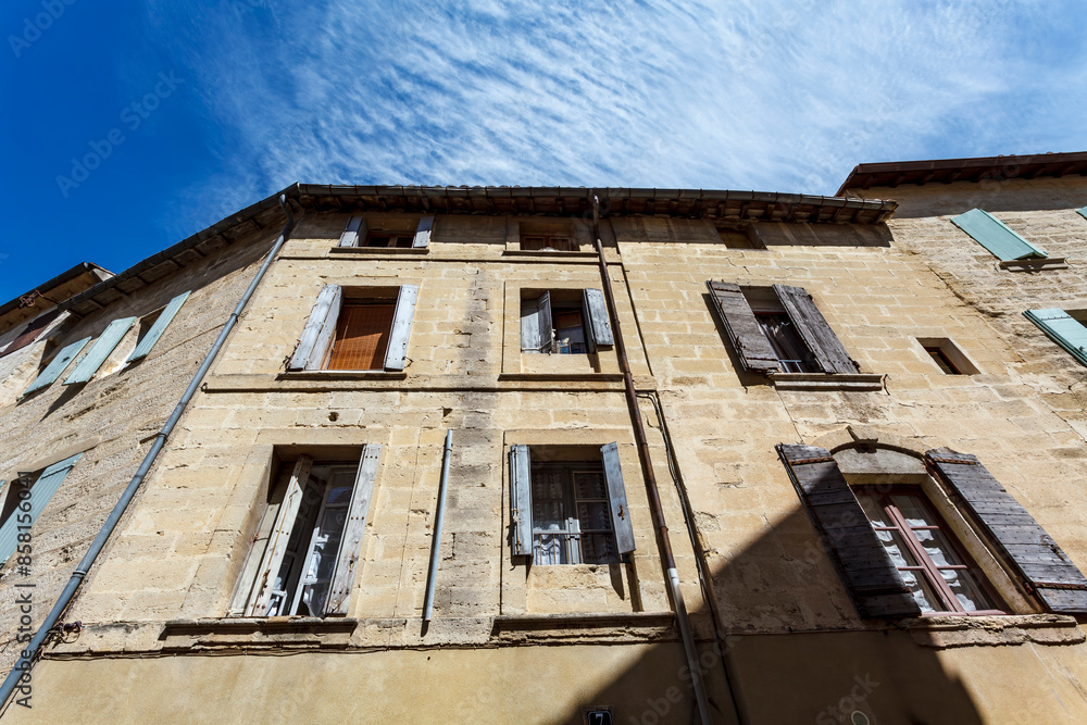 Obraz premium Old medieval houses in the old city of Uzes, Provence, France, Europe