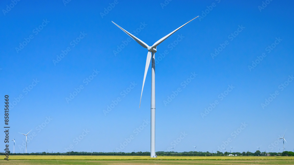 Wind turbine generator in rural area, Ontario, Canada Wind turbine generator in rural area, Ontario, Canada