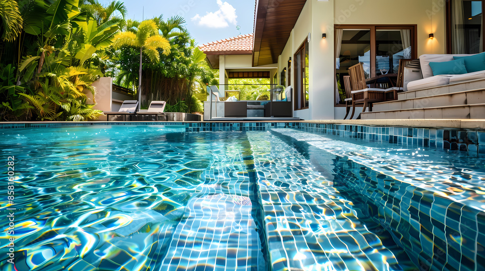 Obraz premium Luxurious Poolside Serenity