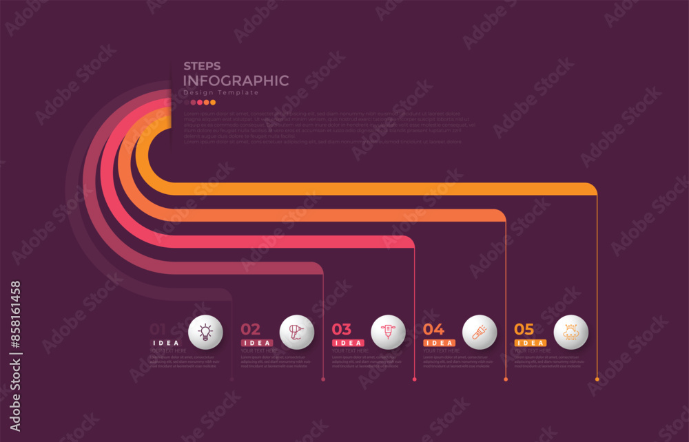 Modern minimalist elegant clean circular steps editable infographic design template vector Modern minimalist elegant clean circular steps editable infographic design template vector