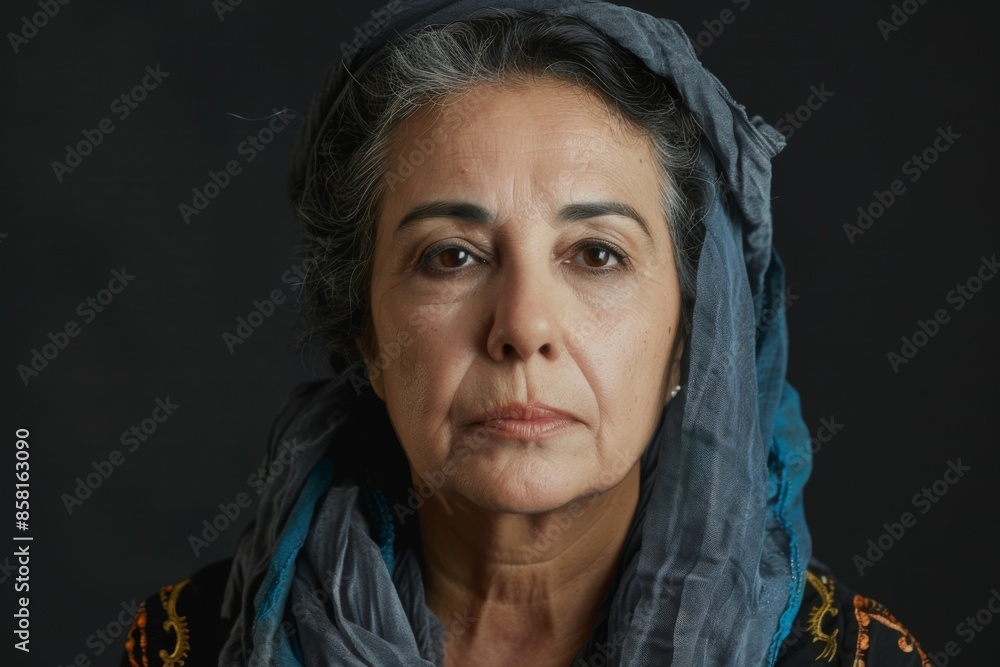 Mature woman serious face portrait Mature woman serious face portrait
