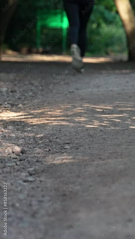 woman running in forest - woods workout - run in nature woman running in forest - woods workout - run in nature