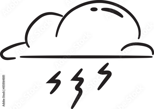Εκτύπωση καμβά Illustration of a hand-drawn thundercloud icon