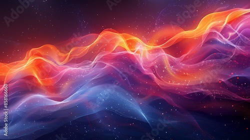 Abstract illustration depicting the flow of quantum electrons, merging scientific technology with artistic aesthetics, showcasing dynamic waves and particles in vibrant, electrifying hues.