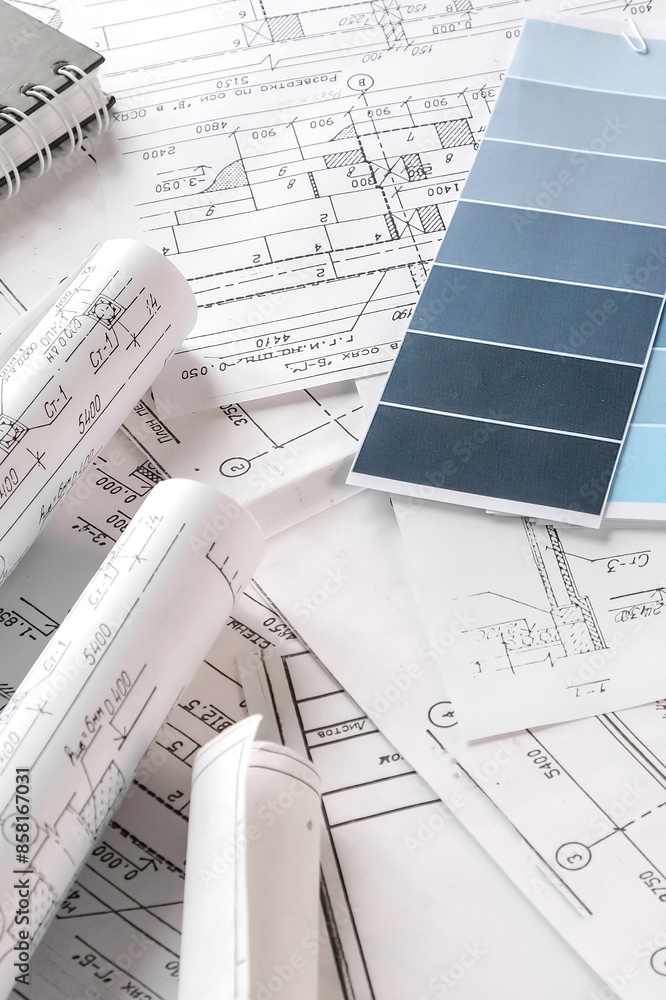 Architects concept, engineer architect designer freelance work on start-up project drawing, construction plan architect design working drawing sketch plans blueprints and making construction model Architects concept, engineer architect designer freelance work on start-up project drawing, construction plan architect design working drawing sketch plans blueprints and making construction model