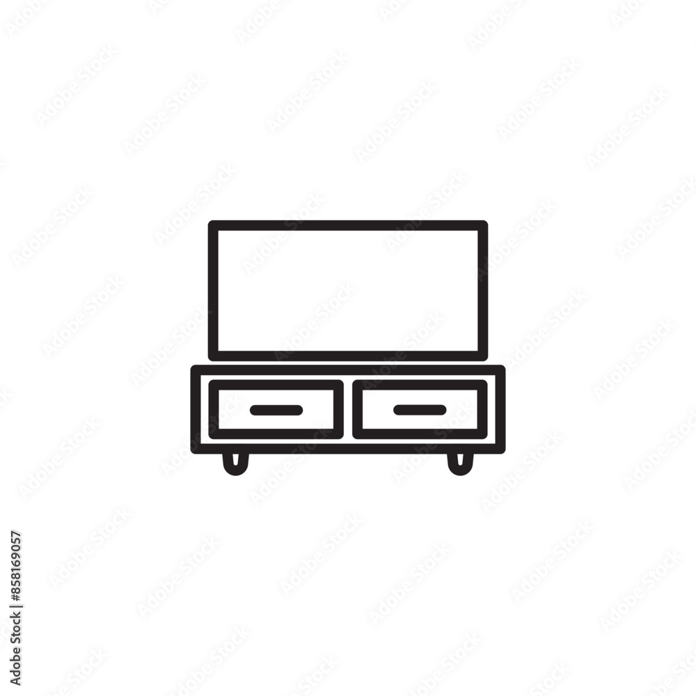 Television icon. TV shelf table icon vector illustration. Editable icon. Television icon. TV shelf table icon vector illustration. Editable icon.