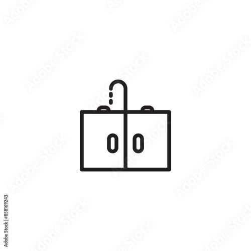 Cabinet icon. Kitchen sink flat icon isolated on. Editable icon.