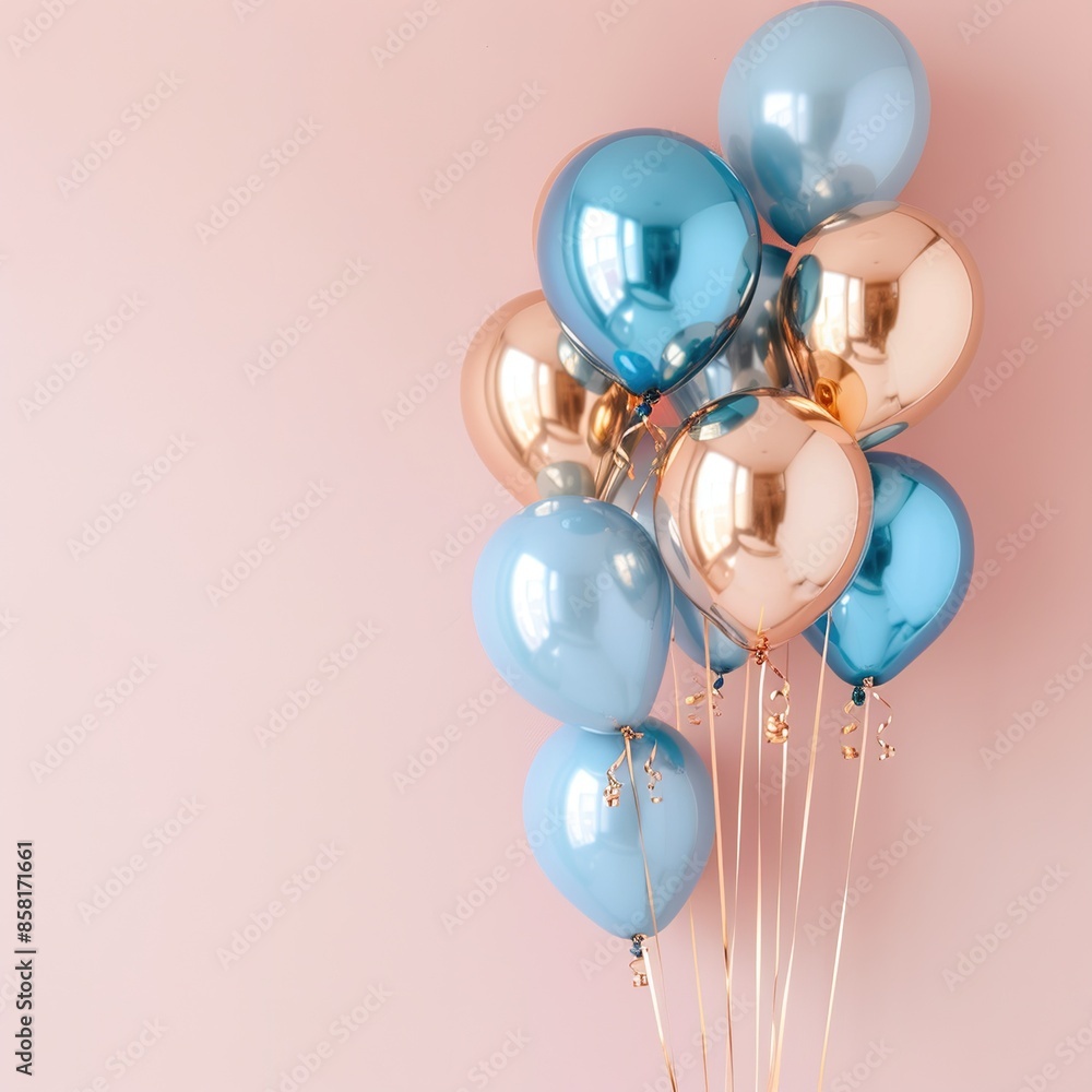 Glossy balloons on pink background Glossy balloons on pink background