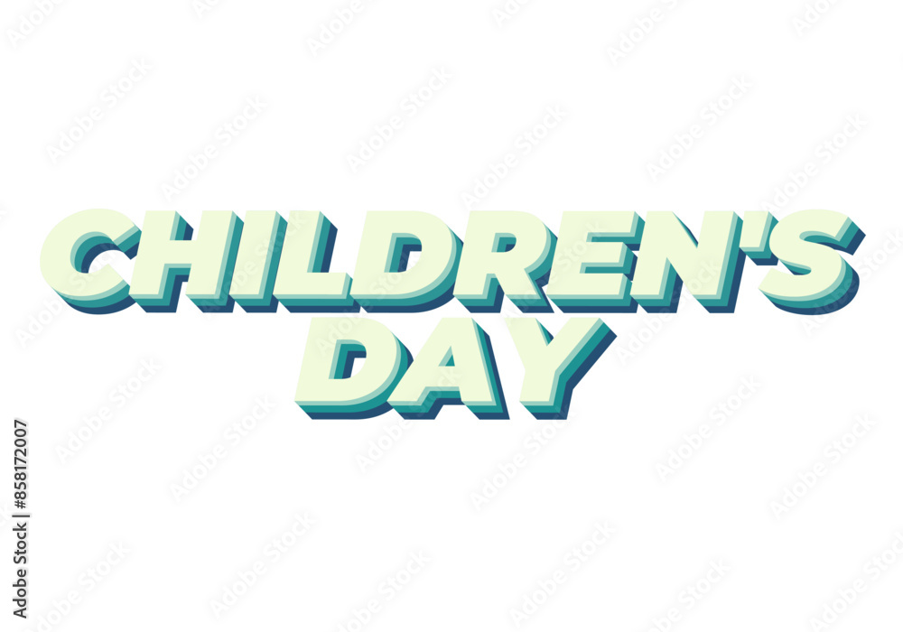 Children day. Text effect in good colors with 3D style Children day. Text effect in good colors with 3D style
