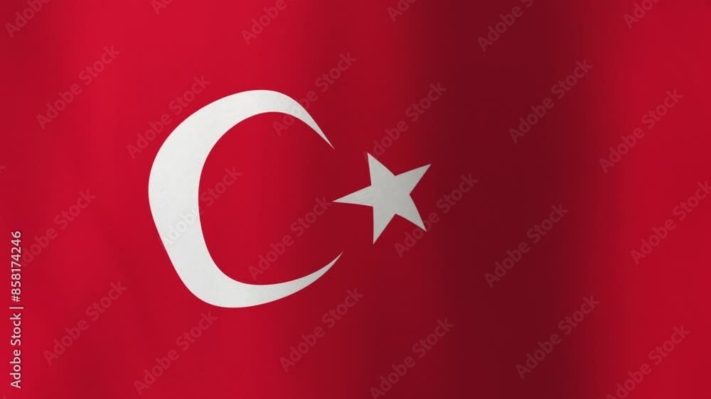Flag of Turkey, 4K Seamless Loop Animation. Turkish Flag 3D Flowing Cloth Motion Graphics Backdrop for Social Media, Streaming, and Channels Flag of Turkey, 4K Seamless Loop Animation. Turkish Flag 3D Flowing Cloth Motion Graphics Backdrop for Social Media, Streaming, and Channels