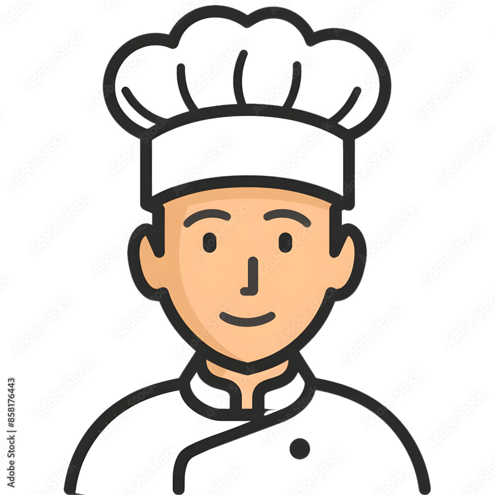 Chef colored flat icon against transparent background Ai Generated Chef colored flat icon against transparent background Ai Generated