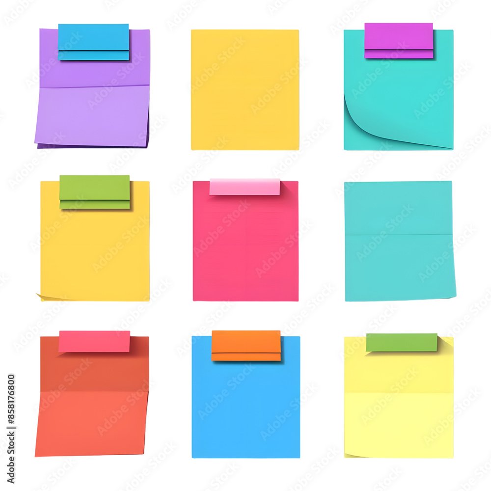 Sticky notes colored flat icon against transparent background Ai Generated Sticky notes colored flat icon against transparent background Ai Generated