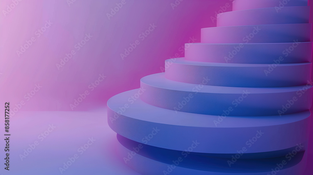 Elegant 3D Render of Vertical Stack of Thin Rounded Rectangular Shapes Hovering in Midair. Floating Spin with Organic Curvature in Magenta, Violet, and Blue Colors. Super Clean Design on Gradient Back Elegant 3D Render of Vertical Stack of Thin Rounded Rectangular Shapes Hovering in Midair. Floating Spin with Organic Curvature in Magenta, Violet, and Blue Colors. Super Clean Design on Gradient Back