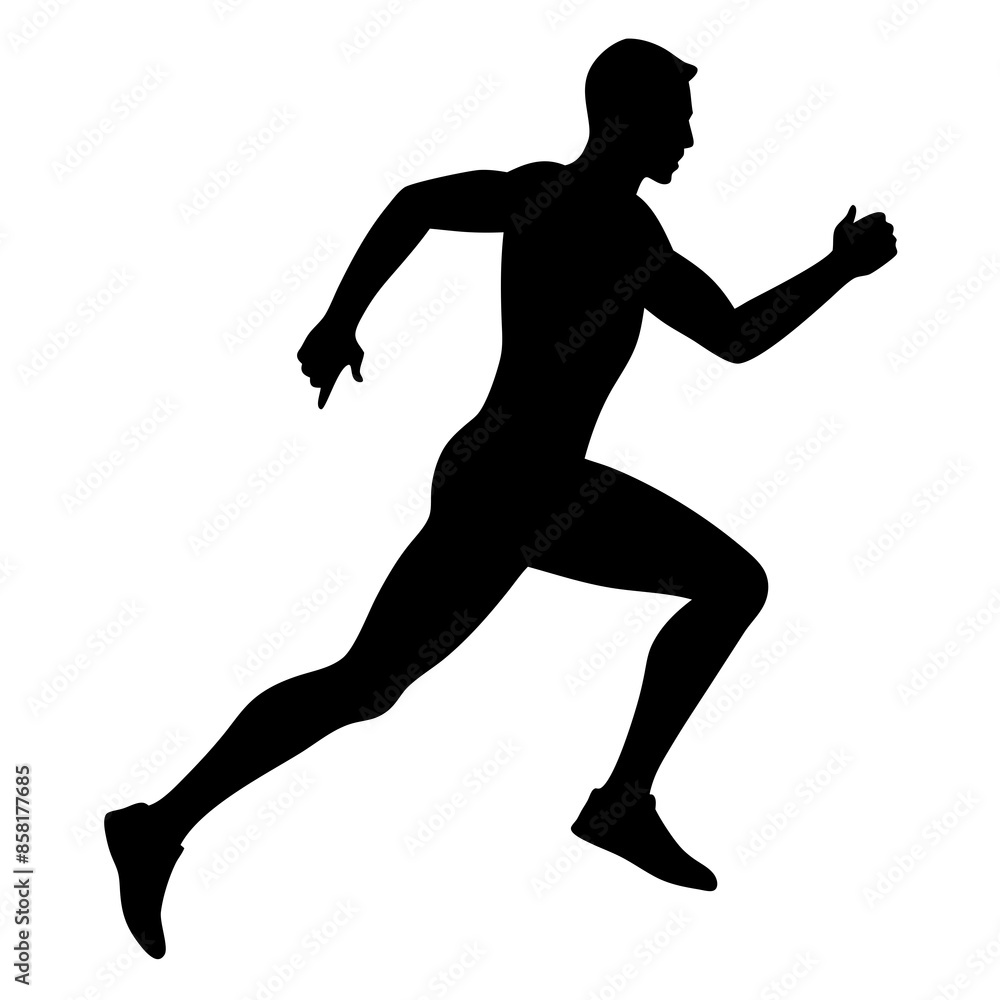 One Man was running silhouettes One Man was running silhouettes