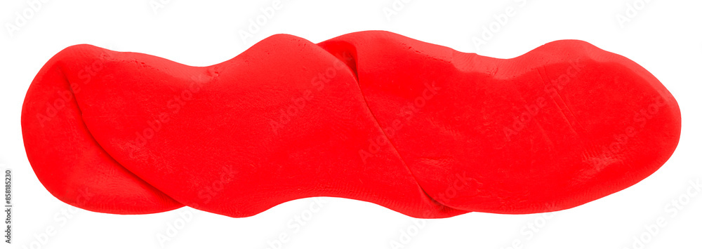 Fototapeta premium Plasticine is a red brush isolated on a transparent background.