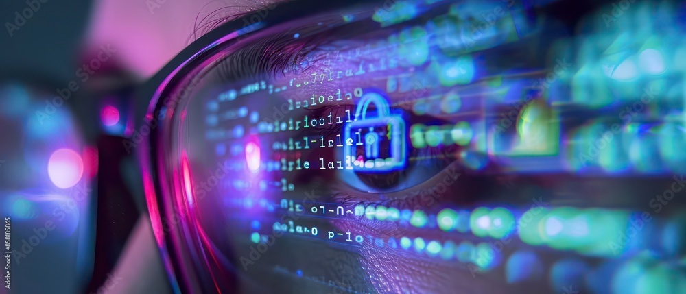 Glasses reflect a computer screen, highlighting the integration of technology and digital data in modern business environments. Glasses reflect a computer screen, highlighting the integration of technology and digital data in modern business environments.
