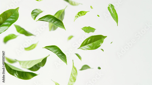 green tea leaves floating