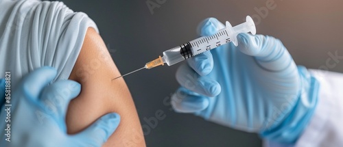 Closeup of a hepatitis vaccination being administered to a patient, capturing the importance of prevention and public health initiatives on World Hepatitis Day