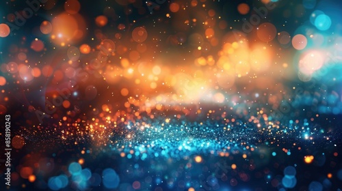 Abstract Blue and Orange Bokeh Background