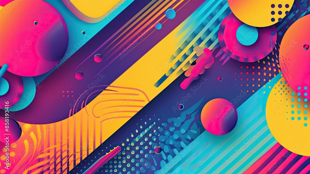 Colorful Abstract Geometric Design with Bold Shapes and Patterns Colorful Abstract Geometric Design with Bold Shapes and Patterns