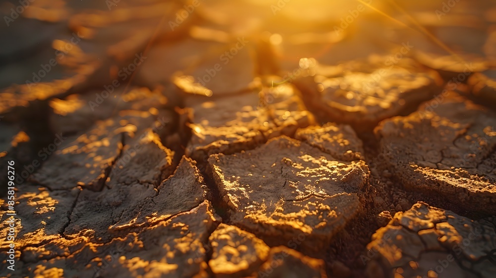 Scorching Midday Sun Casts Sharp Shadows on Cracked,Parched Desert Terrain Scorching Midday Sun Casts Sharp Shadows on Cracked,Parched Desert Terrain