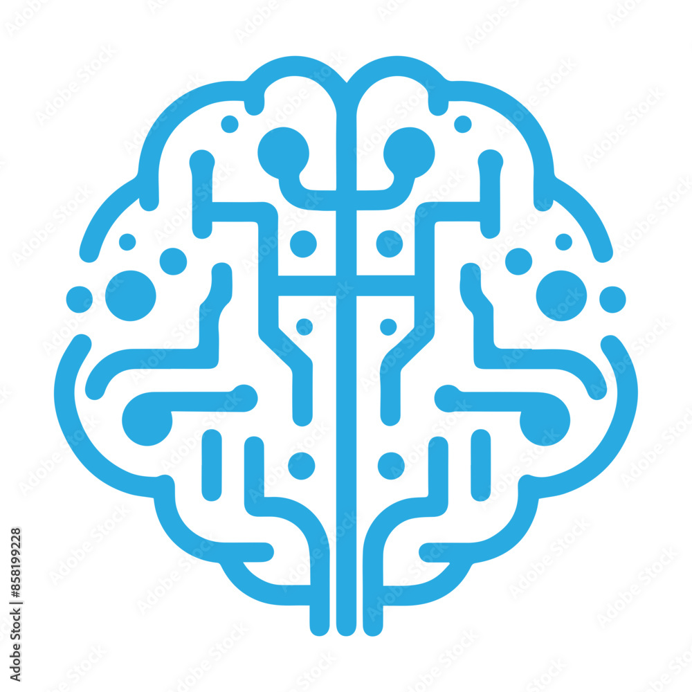 I brain circuit board icon I brain circuit board icon
