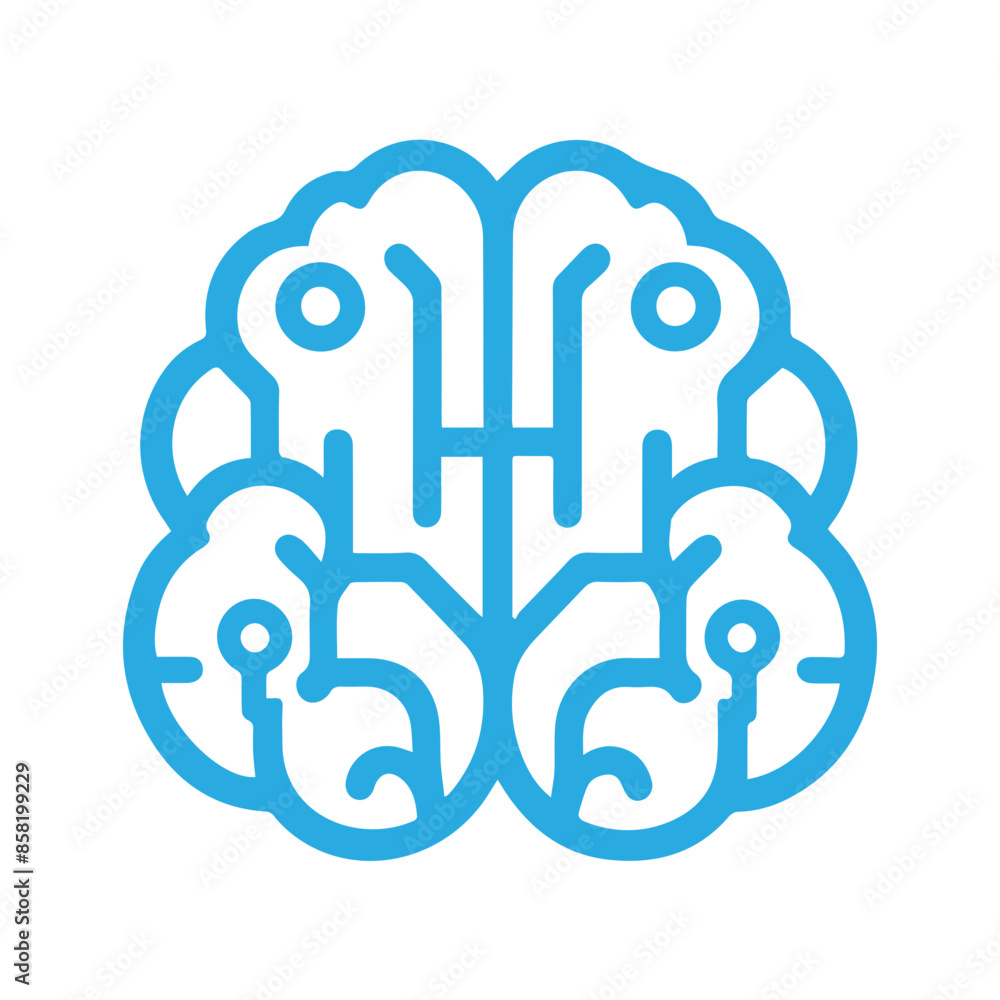 I brain circuit board icon I brain circuit board icon