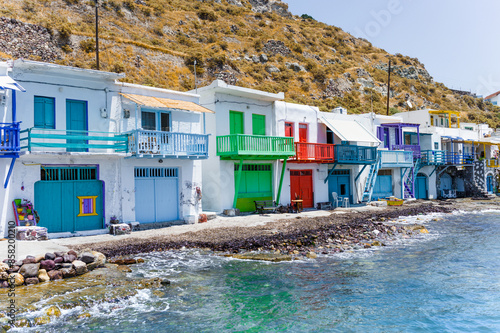 Obraz na płótnie Scenic Klima village, Milos island, Cyclades, Greece. w salonie