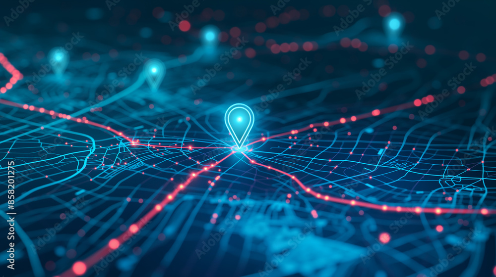 Obraz premium Enhancing Transport Route Mapping with Innovative few-Pin GPS Technology