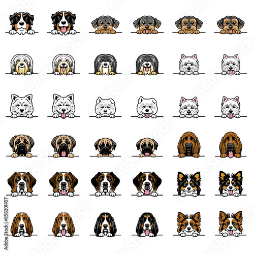 Cartoon Peeking Dog Bundle vol. 5