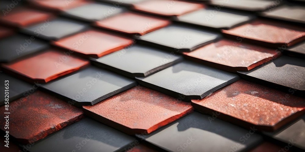 Detailed View of Roof Shingles on a House with Space for Text. Concept Roofing, House Exterior, Shingles, Architectural Detail, Copy Space Detailed View of Roof Shingles on a House with Space for Text. Concept Roofing, House Exterior, Shingles, Architectural Detail, Copy Space