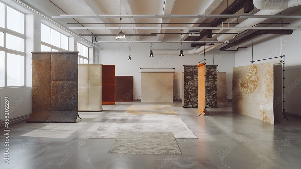 minimalist photography studio with high ceilings, adjustable natural lighting, and a variety of textured backdrops for artistic shoots minimalist photography studio with high ceilings, adjustable natural lighting, and a variety of textured backdrops for artistic shoots