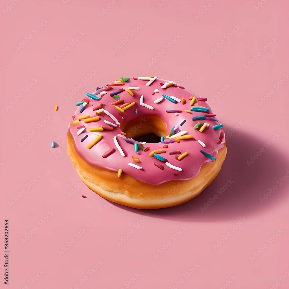 donut with sprinkles on white donut with sprinkles on white