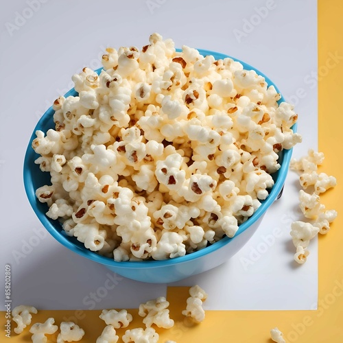 bowl of popcorn in white