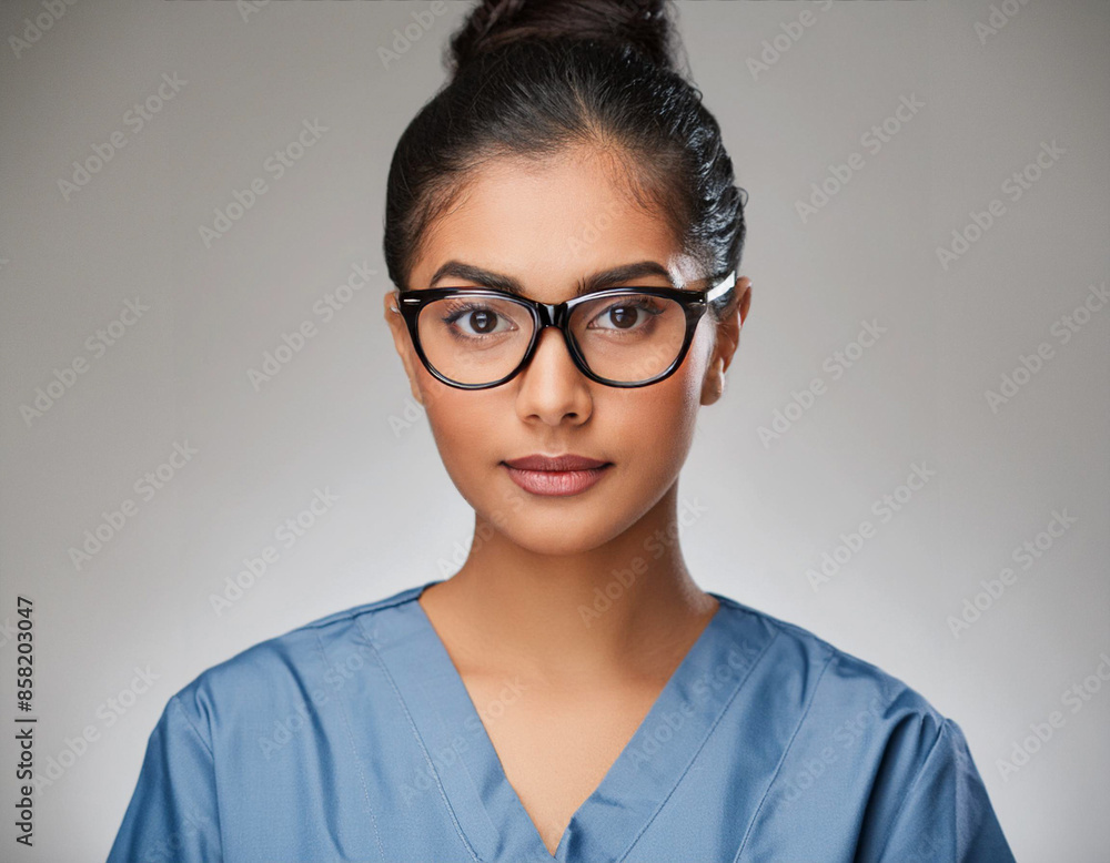 Studio Portrait of a Female Healthcare Professional in Uniform Studio Portrait of a Female Healthcare Professional in Uniform