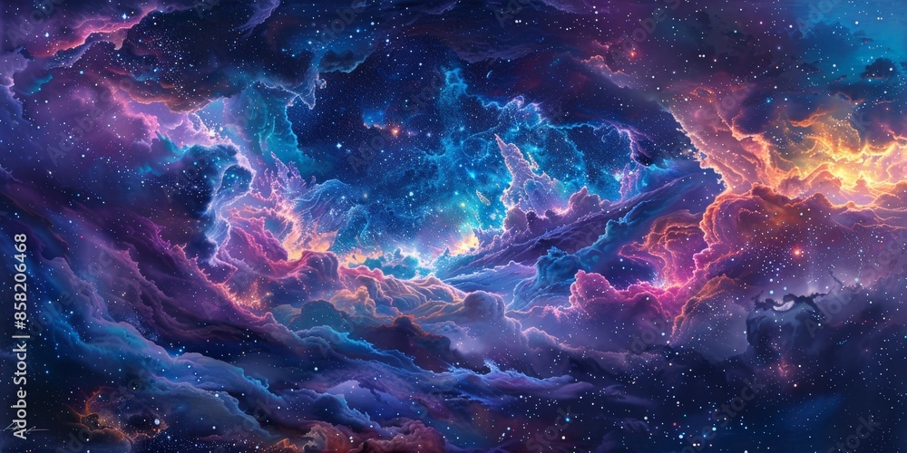 Fototapeta premium Nebula Dreamscape: Cosmic Clouds and Stars