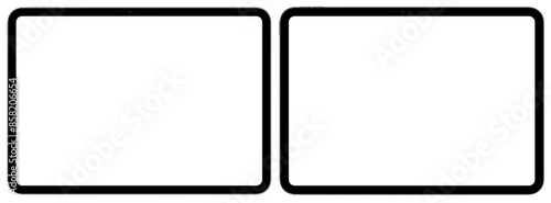 iPad Pro - 11 inch M4 front view realistic tablet air5 in Gray and silver. Blank mockup white screen isolated transparent background for banner or web design or advertising printing presentation. PNG