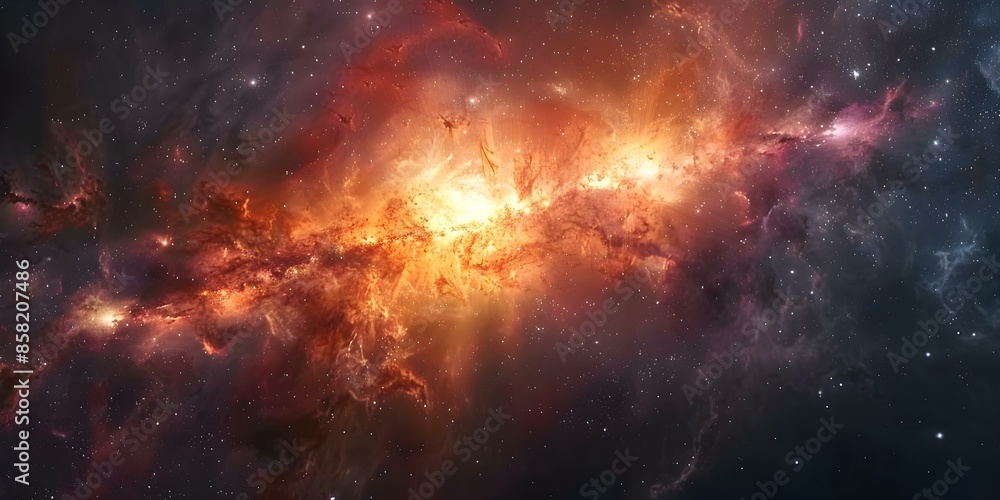Vividly portrays cosmic beauty with celestial bodies supernovas and dark matter. Concept Astrophotography, Universe Exploration, Space Art, Celestial Photography, Cosmic Landscapes Vividly portrays cosmic beauty with celestial bodies supernovas and dark matter. Concept Astrophotography, Universe Exploration, Space Art, Celestial Photography, Cosmic Landscapes