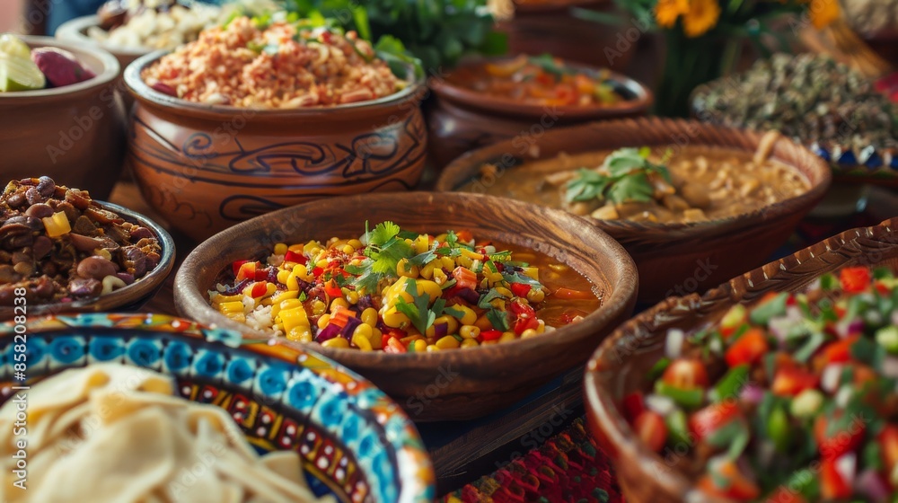 Fototapeta premium Embraced cultures, experiencing traditions and flavors side by side