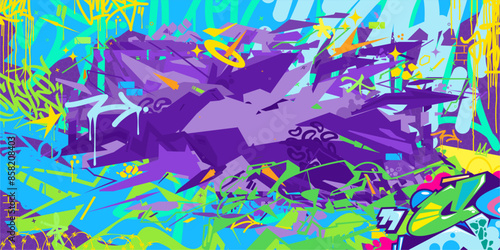 Cool Trendy Abstract Hip Hop Urban Street Art Graffiti Style Vector Illustration Background Template