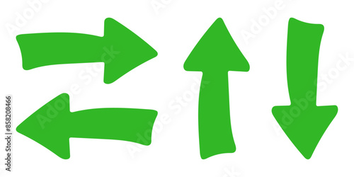 Arrow set hand drawn sign vector illustration design