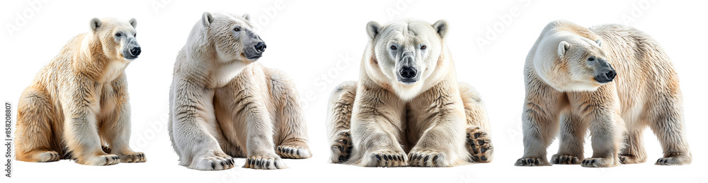 Fototapeta premium Polar bear isolated on transparent background