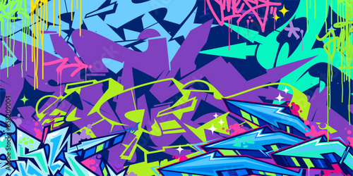 Modern Abstract Hip Hop Urban Street Art Graffiti Style Vector Illustration Background Template