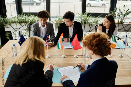 Φωτογραφία Teens in a Model UN conference engage in diplomacy and negotiations