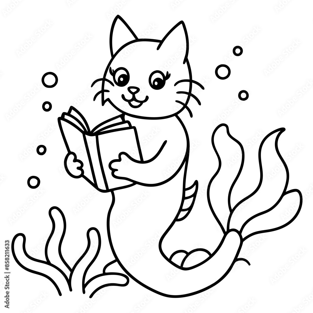 Cat mermaid coloring pages Cat mermaid coloring pages